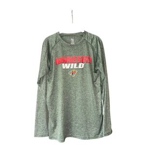 NHL Minnesota Wild Long Sleeve T-Shirt Hockey Graphic Tee Size M‎